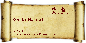 Korda Marcell névjegykártya